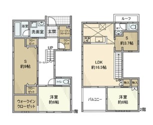 長洲2丁目戸建の物件間取画像